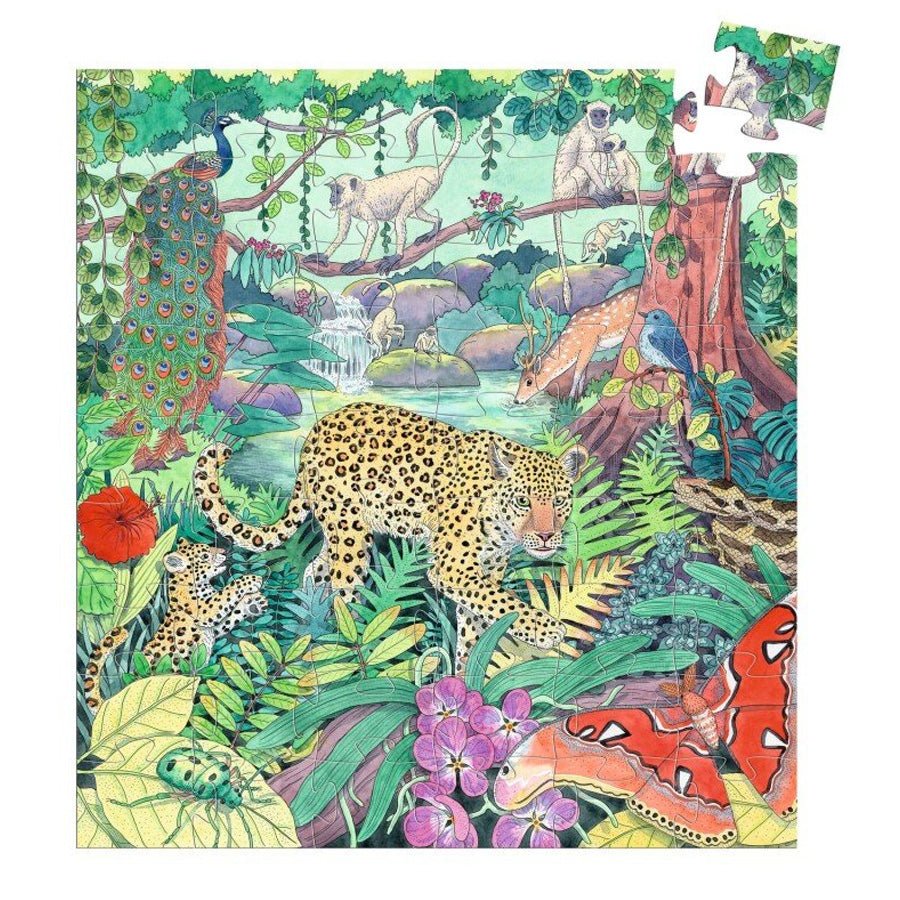 Silhuet Puslespil med Jungle (54 Brikker)
