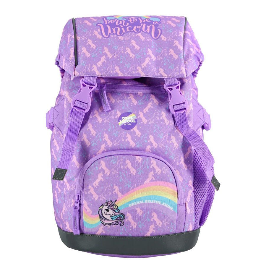 Skolerygsæk med Unicorn i Lilla (22L)