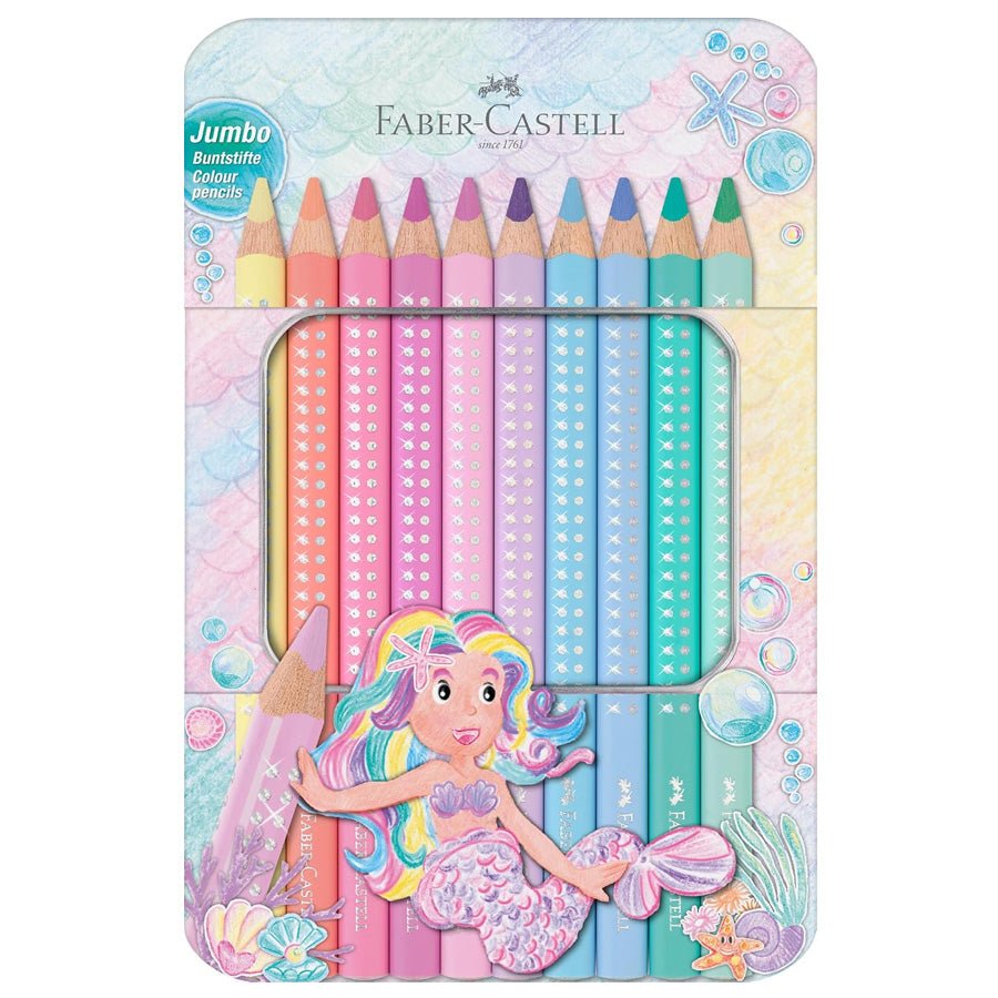 Sparkle Jumbo Farveblyanter i Pastel (10 stk)