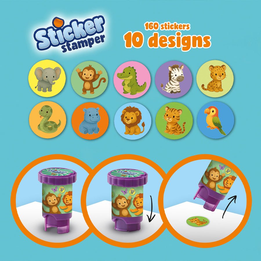 Stempel med Klistermærker med Jungledyr