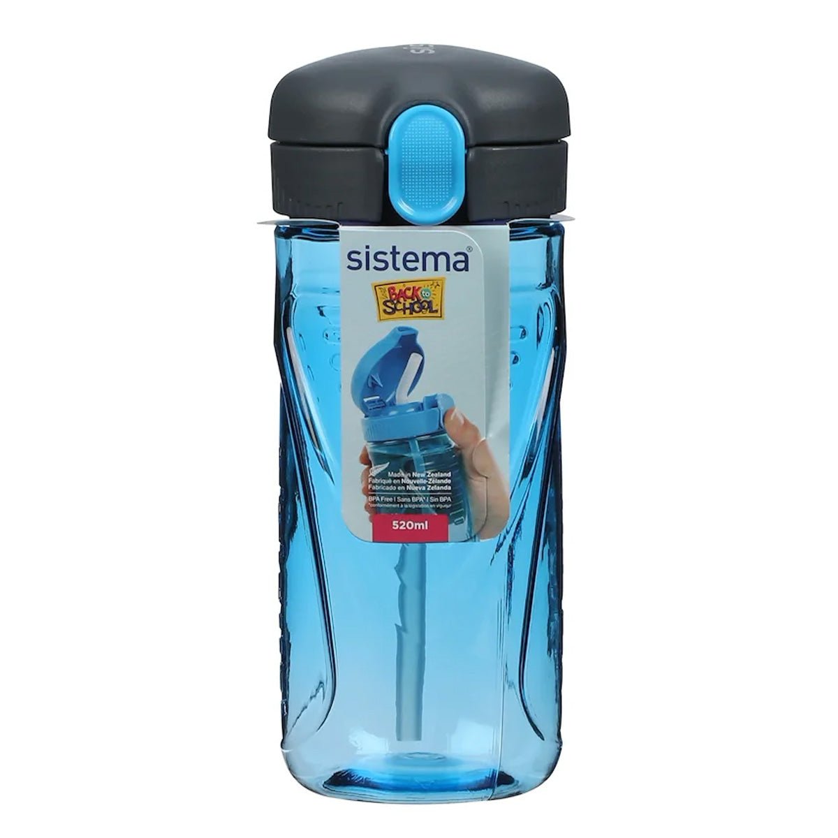 Tritan Quick Flip Flaske i Blå (520 ml)