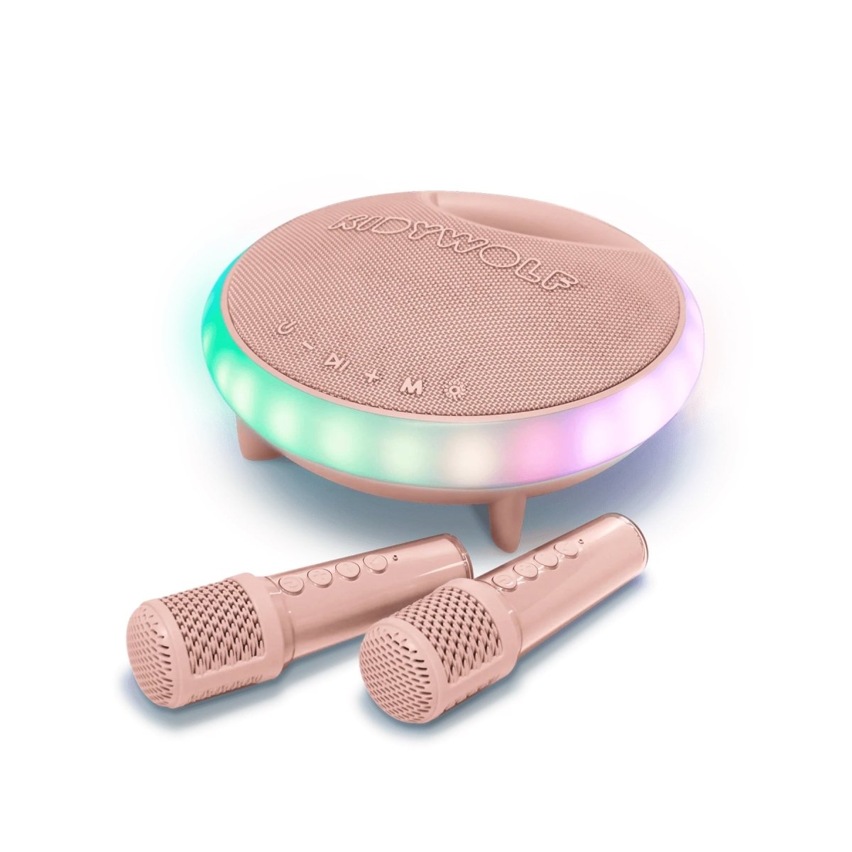 Karaoke Højtaler med 2 Mikrofoner i Pink