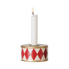 Kerzenhalter Trommel in Rot/Off-White